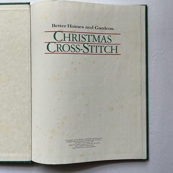 Christmas Cross Stitch Hardcover Pattern Book Better Homes Gardens Vintage 1987 - Picture 3 of 10